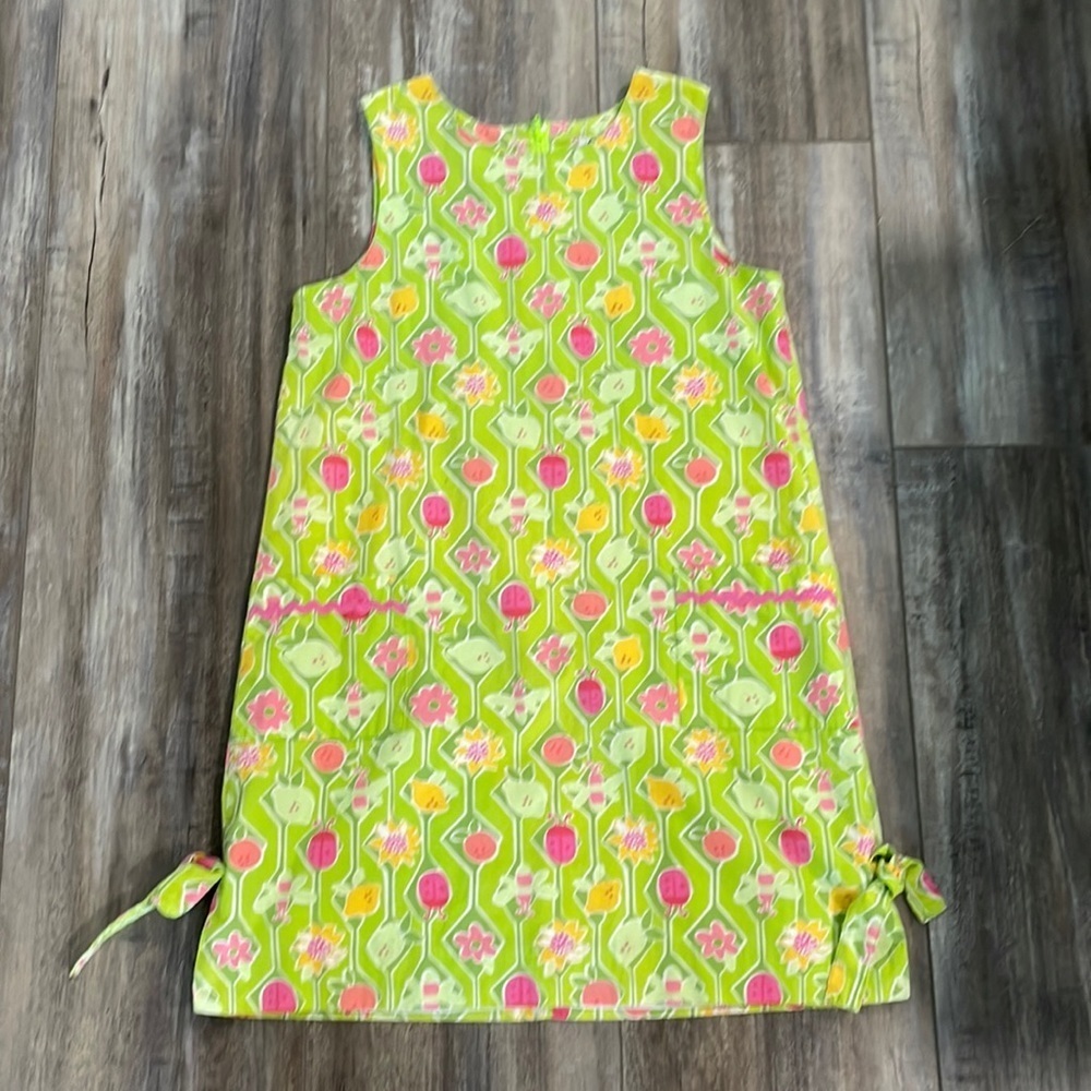 Lilly Pulitzer A-Maze-ing Green Butterfly Ladybug Flower Lemon Lime Shift Dress